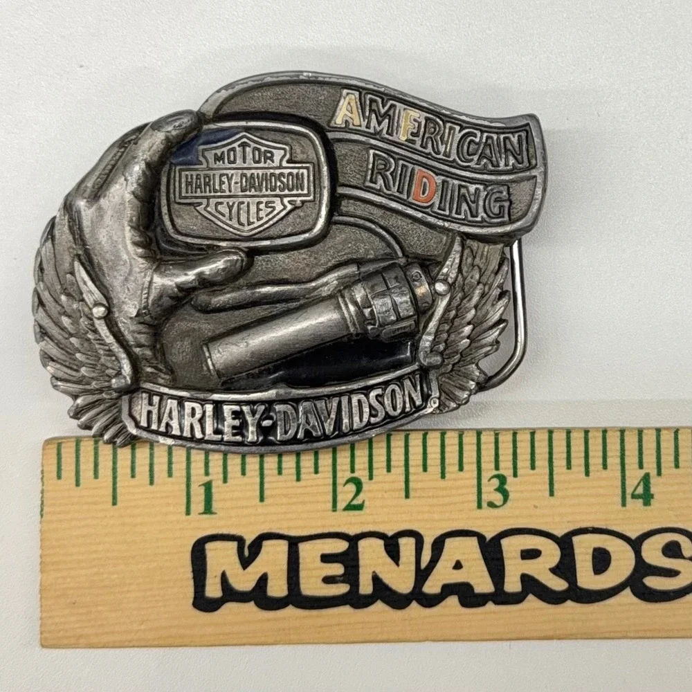 Vintage 1992 Harley-Davidson American Riding Belt Buckle Baron USA Made H 413